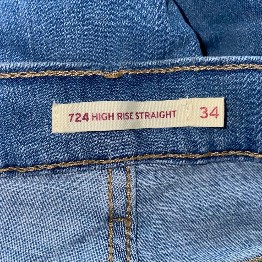 Levi’s 724 distressed high -rise straight jean W34/L30 1/2 - Picture 8 of 14